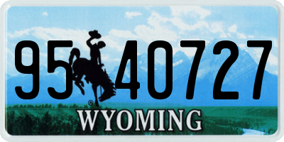 WY license plate 9540727