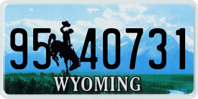 WY license plate 9540731