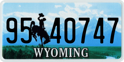 WY license plate 9540747