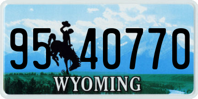 WY license plate 9540770