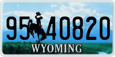 WY license plate 9540820