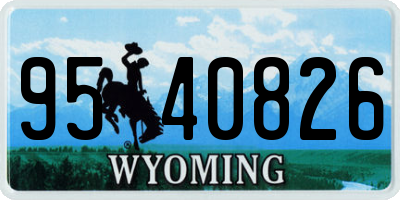 WY license plate 9540826
