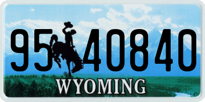WY license plate 9540840