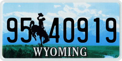 WY license plate 9540919