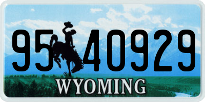 WY license plate 9540929