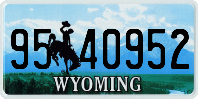 WY license plate 9540952