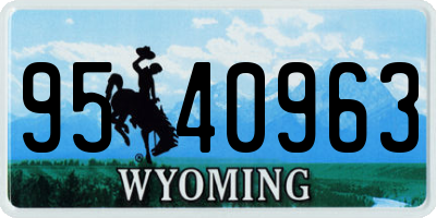 WY license plate 9540963