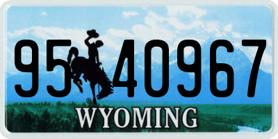 WY license plate 9540967