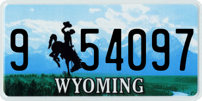 WY license plate 954097