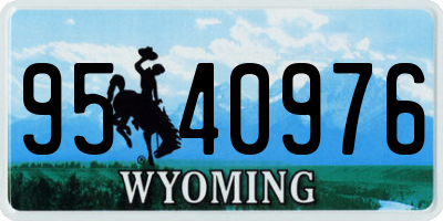 WY license plate 9540976
