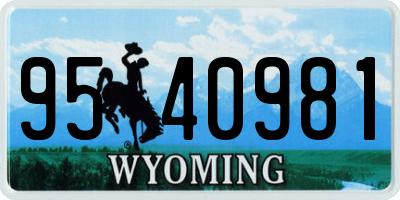 WY license plate 9540981