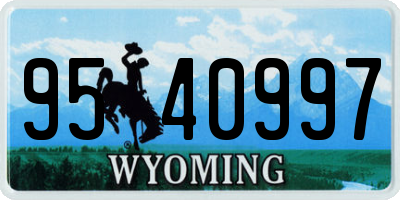 WY license plate 9540997