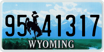 WY license plate 9541317