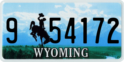WY license plate 954172