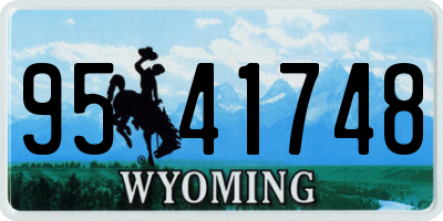 WY license plate 9541748
