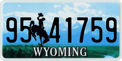 WY license plate 9541759