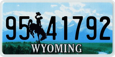 WY license plate 9541792