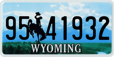 WY license plate 9541932