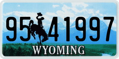 WY license plate 9541997