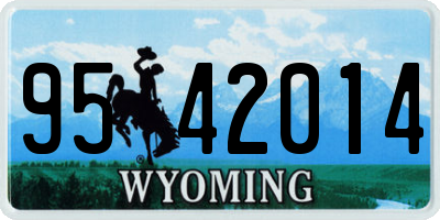 WY license plate 9542014