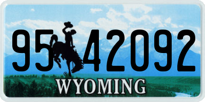 WY license plate 9542092