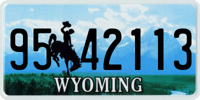 WY license plate 9542113