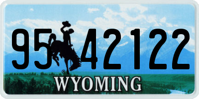 WY license plate 9542122
