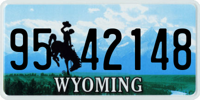 WY license plate 9542148