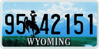 WY license plate 9542151