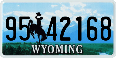WY license plate 9542168