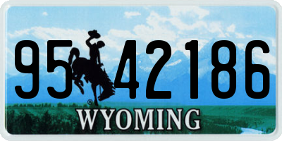 WY license plate 9542186