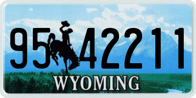 WY license plate 9542211