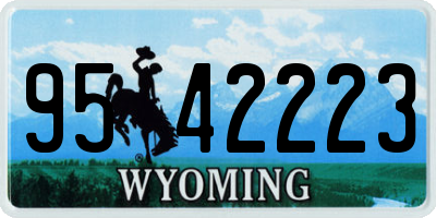 WY license plate 9542223