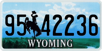 WY license plate 9542236