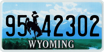 WY license plate 9542302
