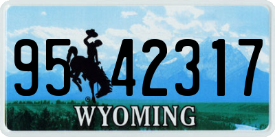 WY license plate 9542317