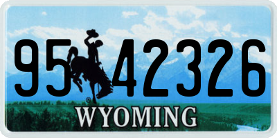 WY license plate 9542326