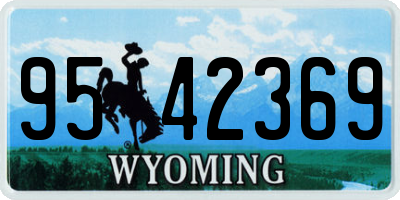 WY license plate 9542369