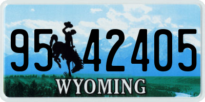 WY license plate 9542405