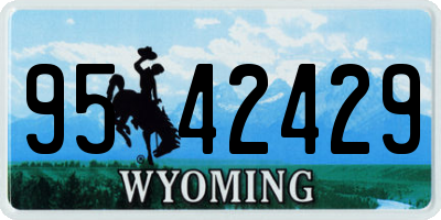 WY license plate 9542429