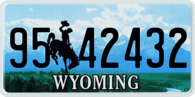 WY license plate 9542432