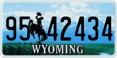 WY license plate 9542434