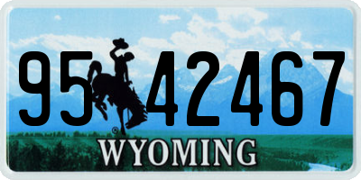WY license plate 9542467
