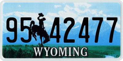 WY license plate 9542477