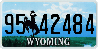 WY license plate 9542484