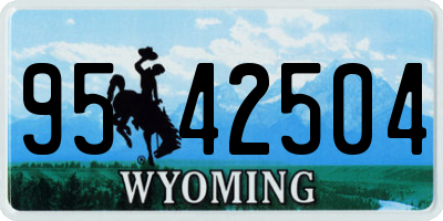 WY license plate 9542504