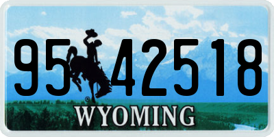 WY license plate 9542518