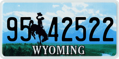 WY license plate 9542522