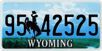 WY license plate 9542525