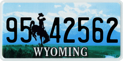 WY license plate 9542562